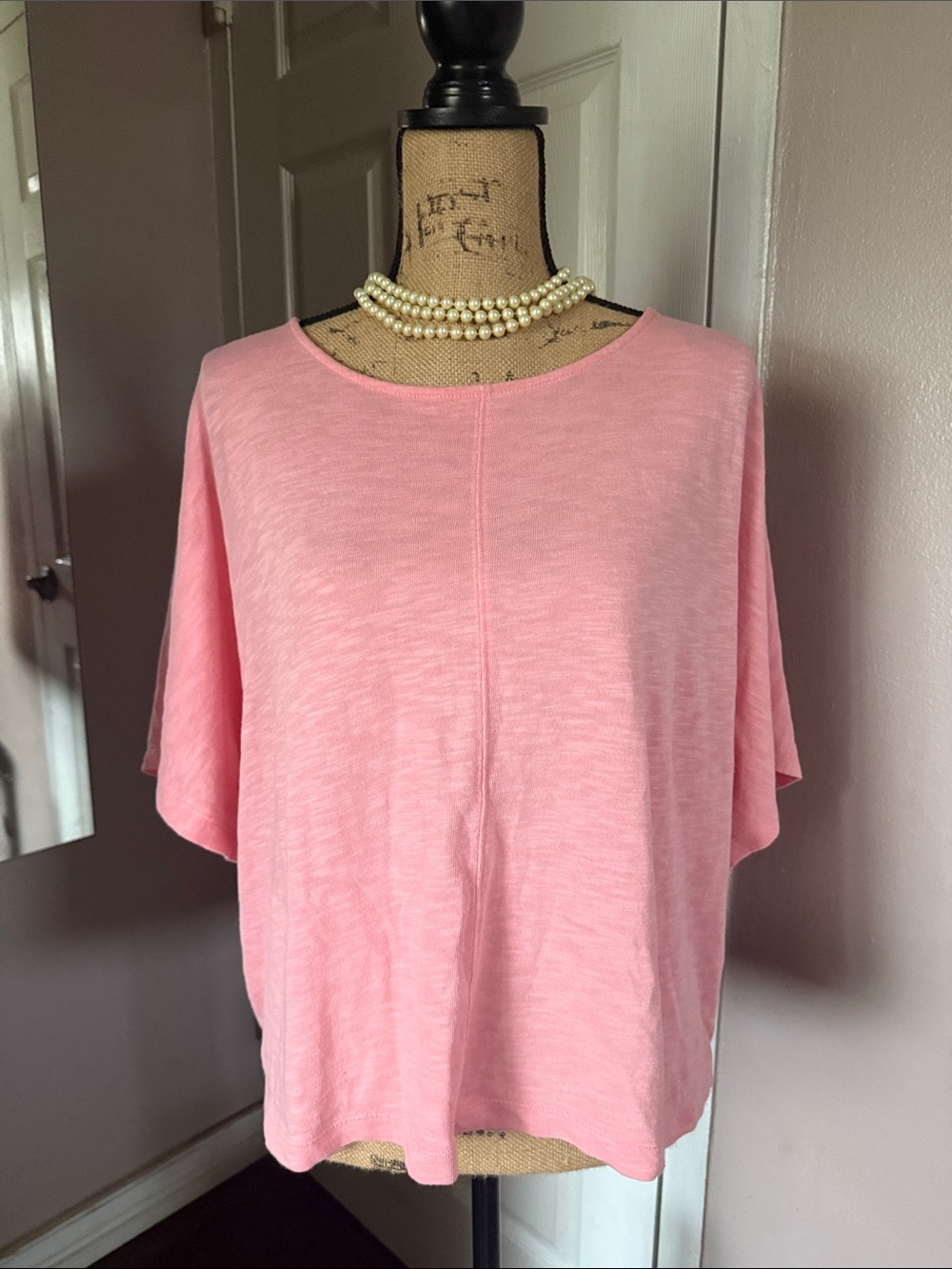 LOFT Pink Boxy Short-Sleeve Tunic